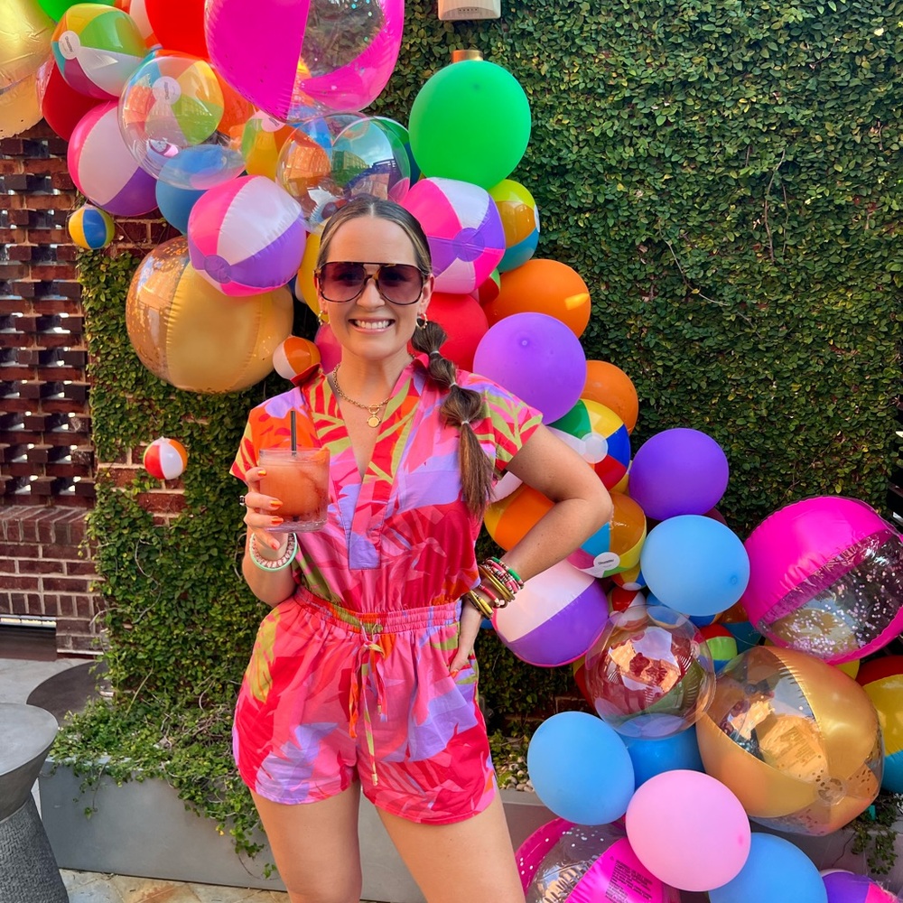 Karlie Multicolor Printed Romper Open back
